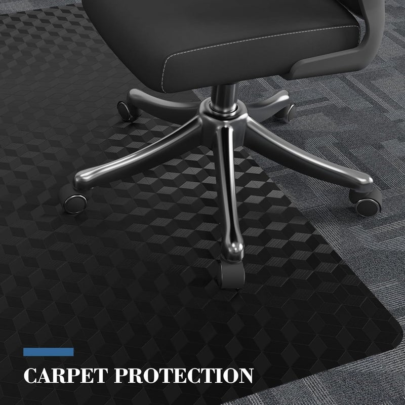 Tydle Chair Mat for Carpet 36" x 48" - 3D Geometric Chair Mat for Carpeted Floors, Plastic Floor Mat for Home Office, Black - Image 5